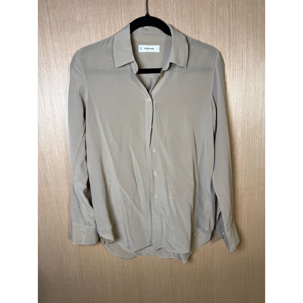Everlane Women's Tan Button Down Shirt